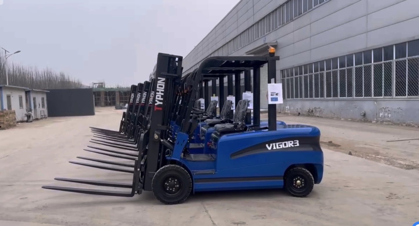 New 2025 TYPHON VIGOR 3.0 Blue Electric Forklift 3 Ton Lifter Lift Truck Jitney Hi-Lo