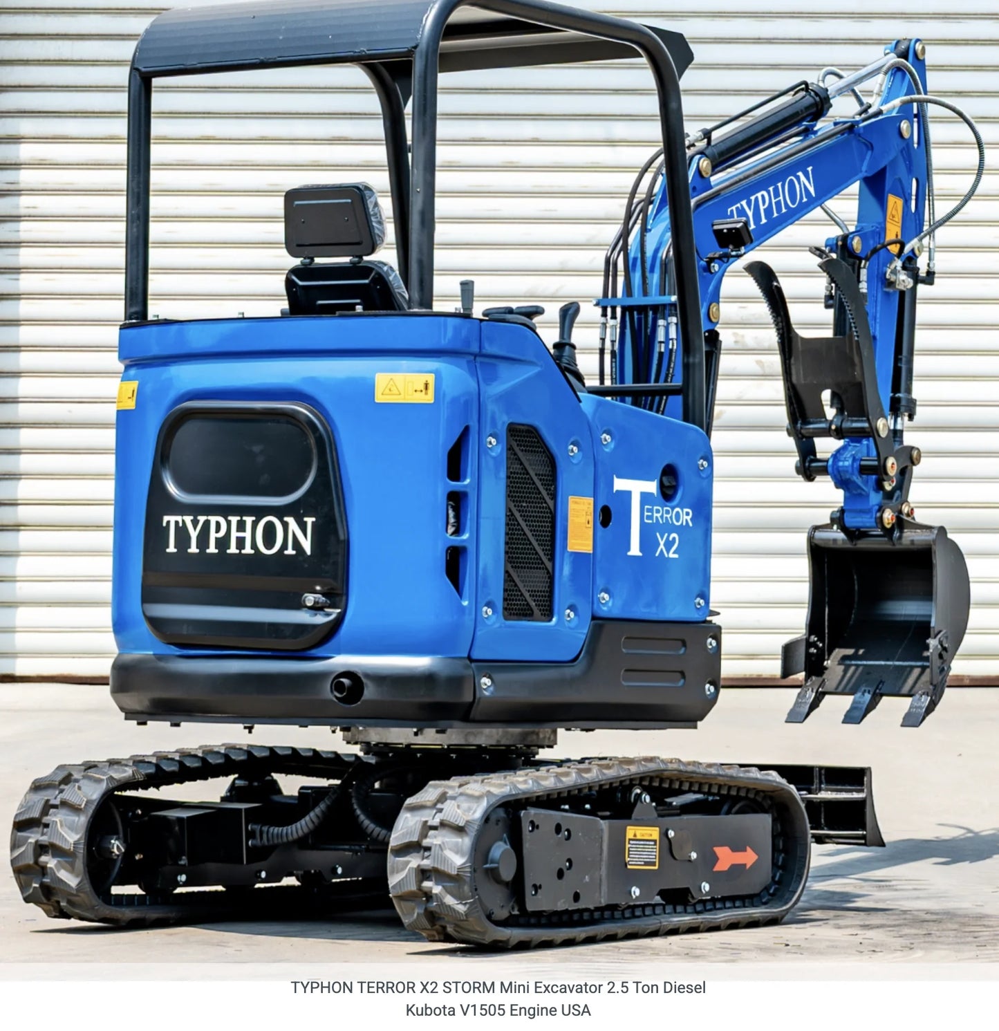 TYPHON TERROR X2 STORM Mini Excavator with Kubota V1505 Engine, 2.5 Ton, Diesel