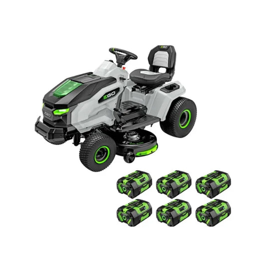 EGO POWER+ Electric Riding Lawn Mower, 42" Deck Cordless Tractor, Includes (6) 56V 6.0Ah Batteries and Charger - TR4204