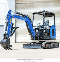 TYPHON TERROR X2 STORM Mini Excavator with Kubota V1505 Engine, 2.5 Ton, Diesel
