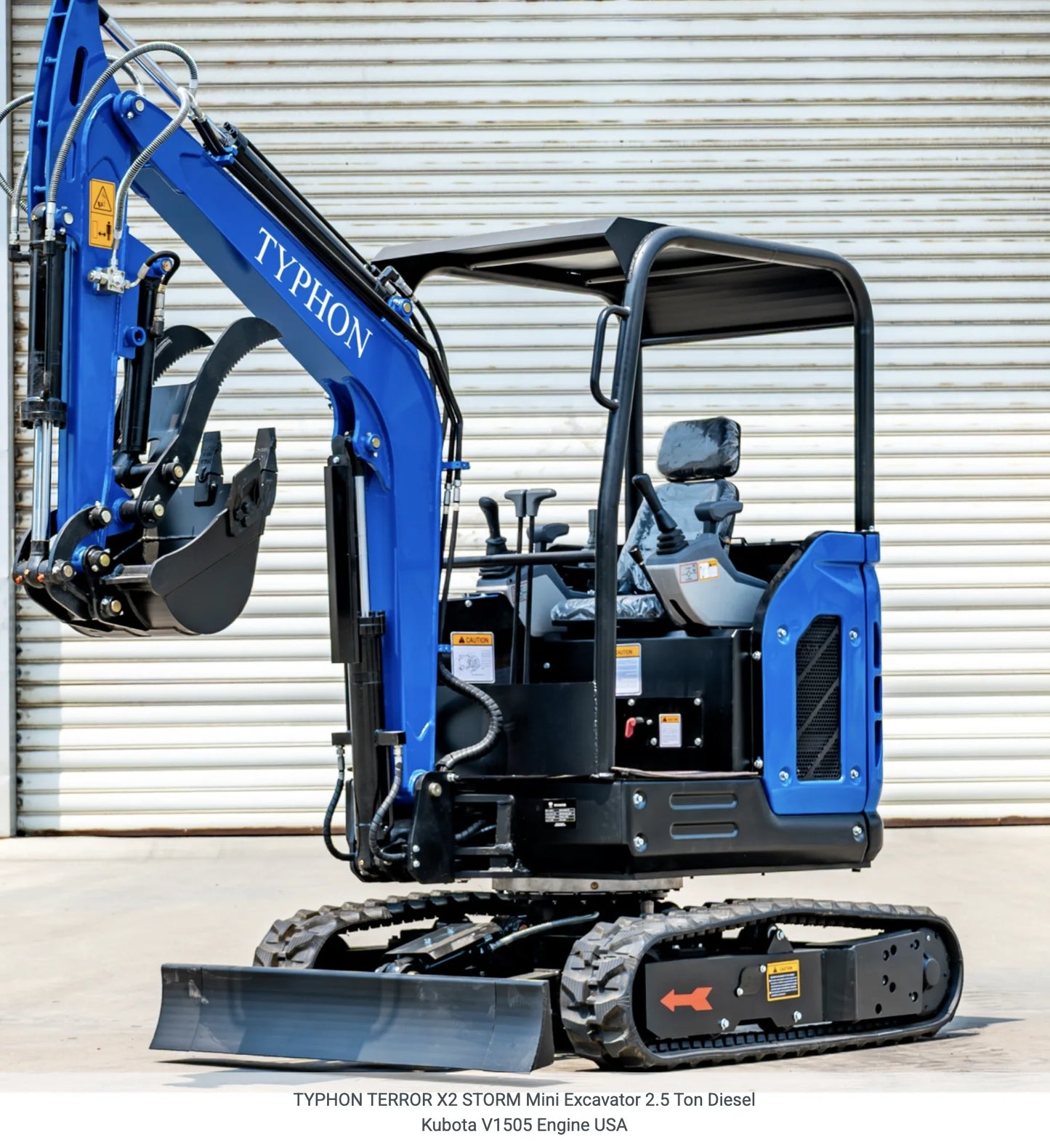 TYPHON TERROR X2 STORM Mini Excavator with Kubota V1505 Engine, 2.5 Ton, Diesel