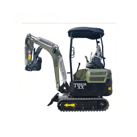 2025 4,000 lb Green TYPHON TERROR XX Mini Excavator Rubber Track with Kubota D902 Diesel Engine USA
