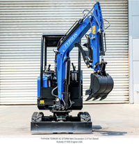 TYPHON TERROR X2 STORM Mini Excavator with Kubota V1505 Engine, 2.5 Ton, Diesel
