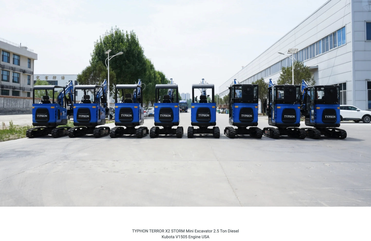 TYPHON TERROR X2 STORM Mini Excavator with Kubota V1505 Engine, 2.5 Ton, Diesel